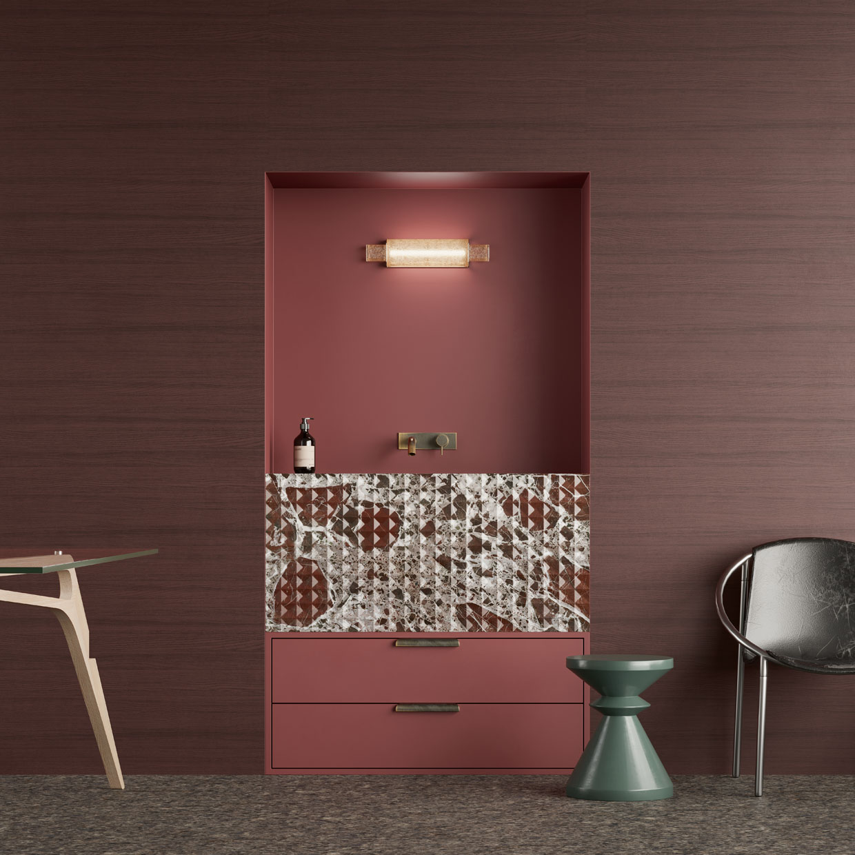 Обои Loymina Terra Veneer TER2 010 10,05×1 фото в интерьере